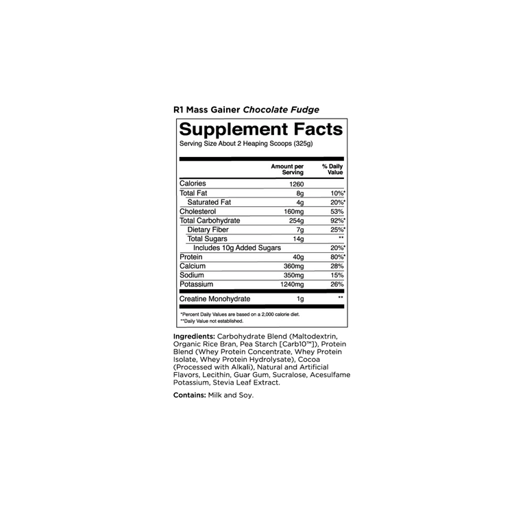R1 Mass Gainer - Chocolate Peanut Butter | 8 servings