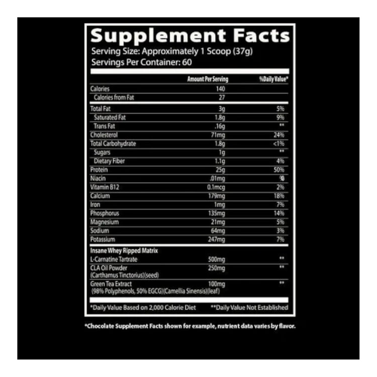 Insane Whey Ripped | Chocolate 60 servings