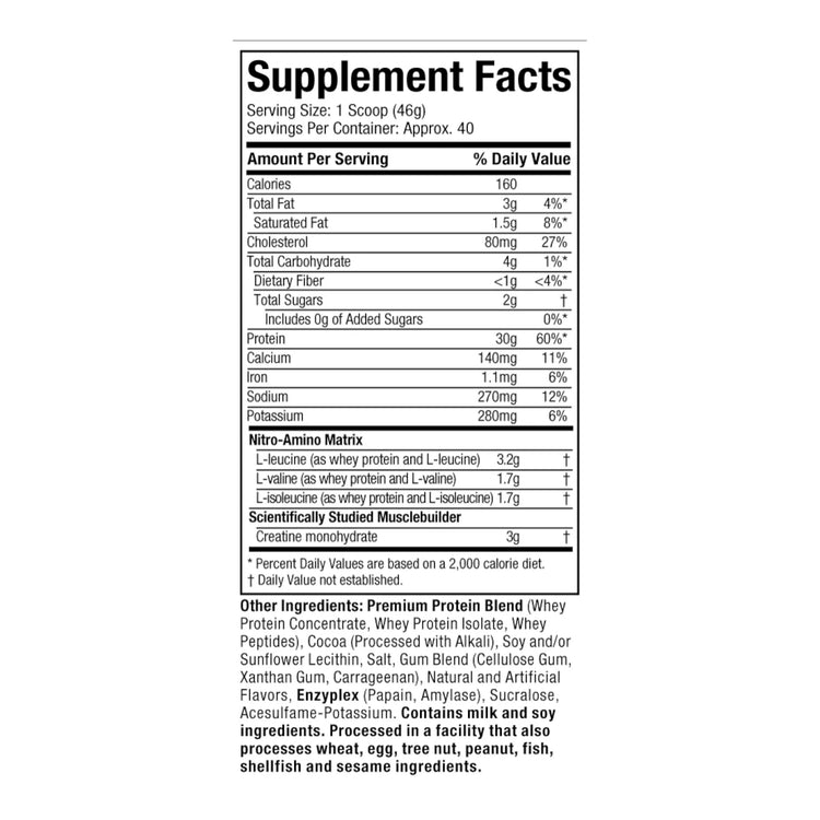 Nitro-Tech Whey Protein - 4lbs | Milk Chocolate