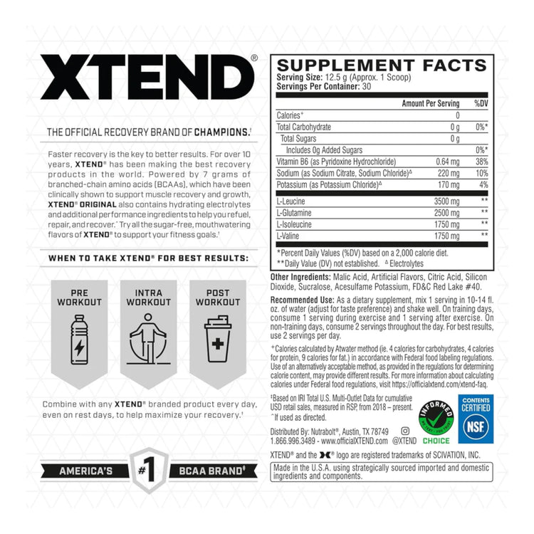 XTEND® Original BCAA Powder - White Mystery | 30 servings